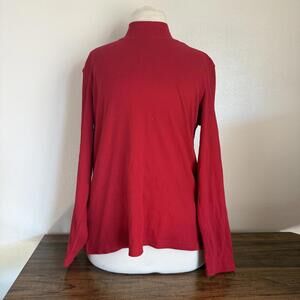 Vintage Company Collection Red Ribbed Long Sleeve Mock Neck Shirt Size L